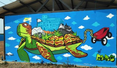 Mural de la tortuga ETCR. Foto: Bibiana Moreno